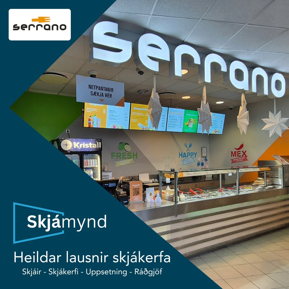 Matseðlaveggur hjá Serrano
